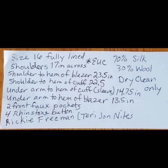 VINTAGE SIZE 16 Rickie Freeman blazer. Mint - Picture 6 of 6